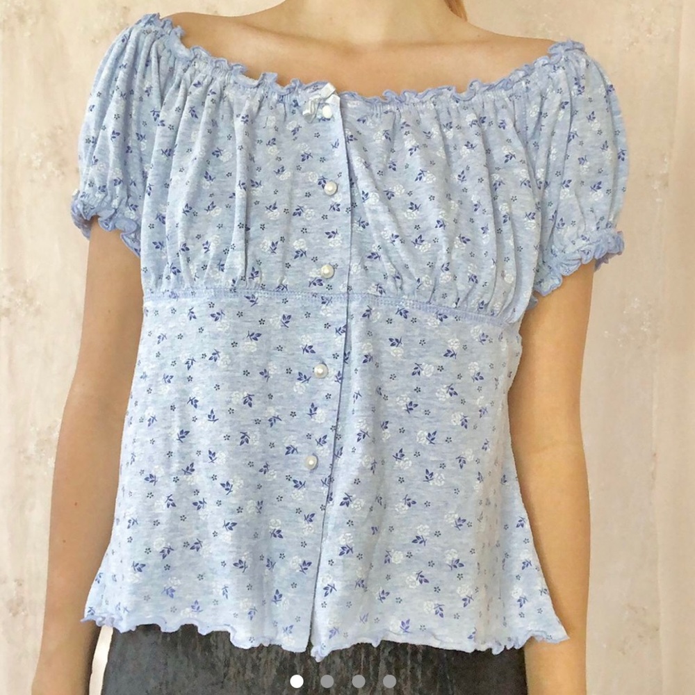 vintage 90s milkmaid floral shirt 💫